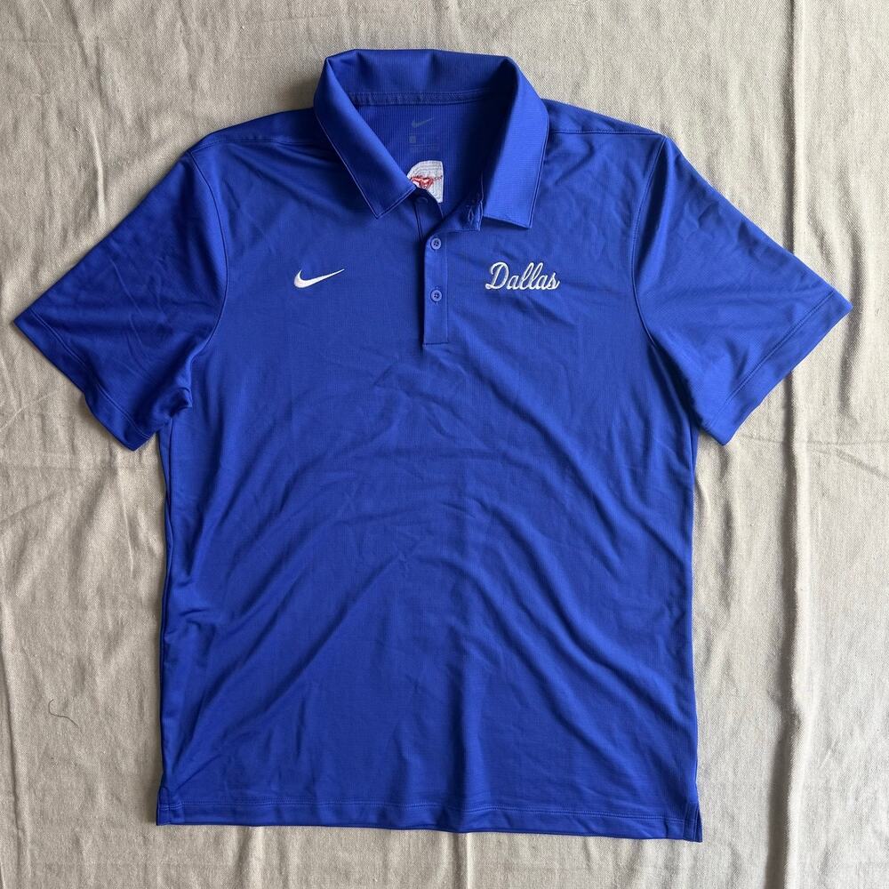 Nike Shirt Men's Large Performance Polo SMU Dallas TX Stretchy College Football